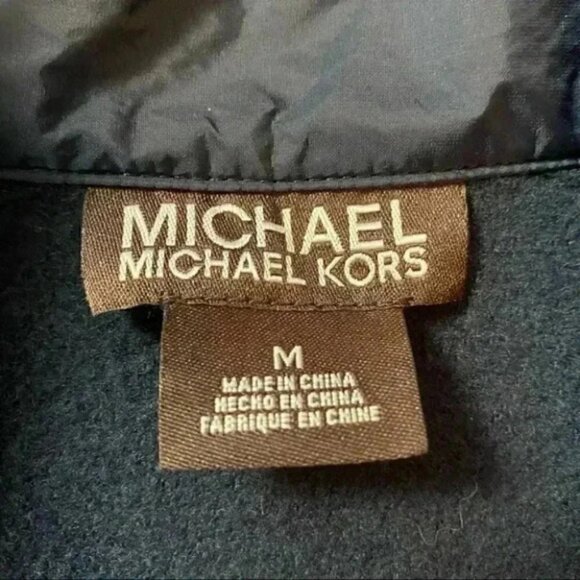 Michael Kors Mens Sweater 1/4 Zip Pullover Cotton Blend Navy Blue Size Medium - Picture 9 of 16